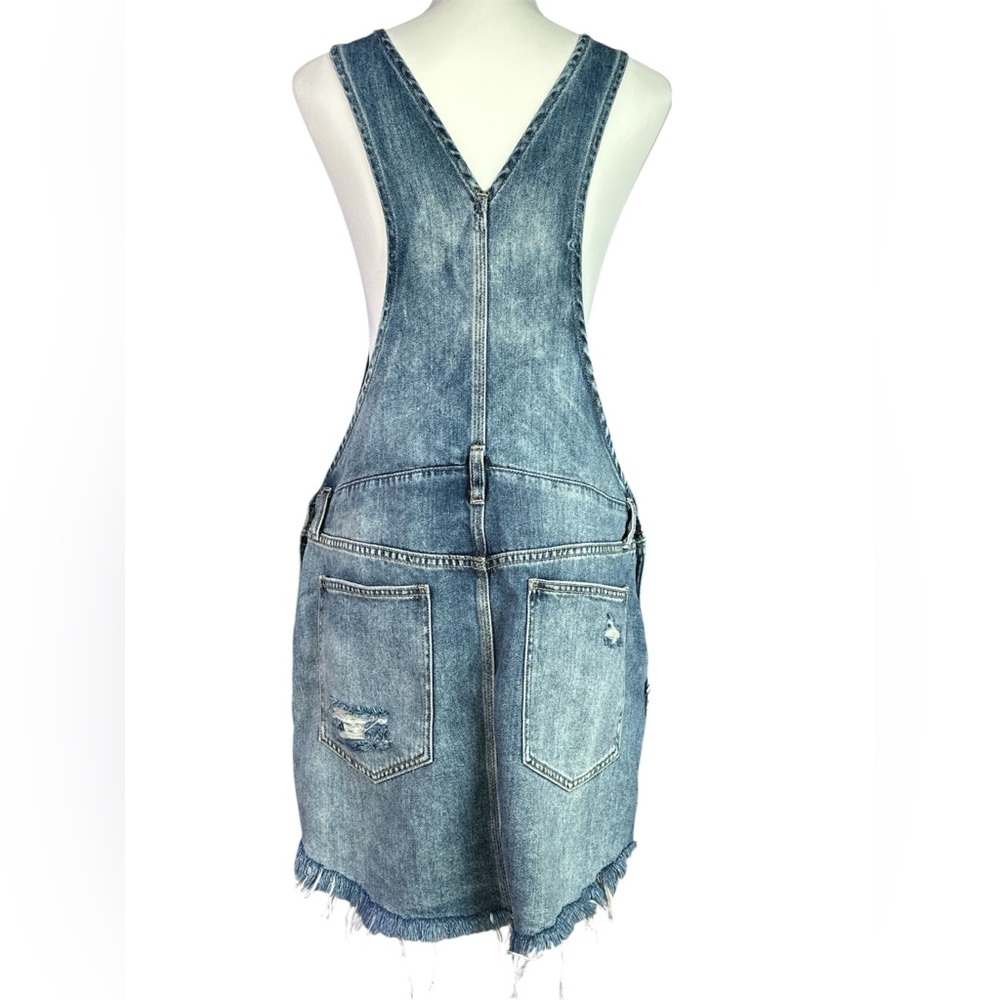 Free People Baxter Denim Overall Dress Grunge Blue Size Medium - Picture 3 of 15